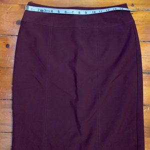 Worthing maroon pencil skirt
